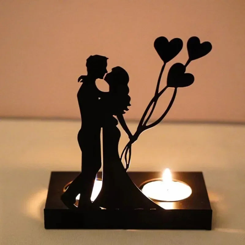 Romantic Couple Ornaments Creative Candlestick Room Decoration Accessories