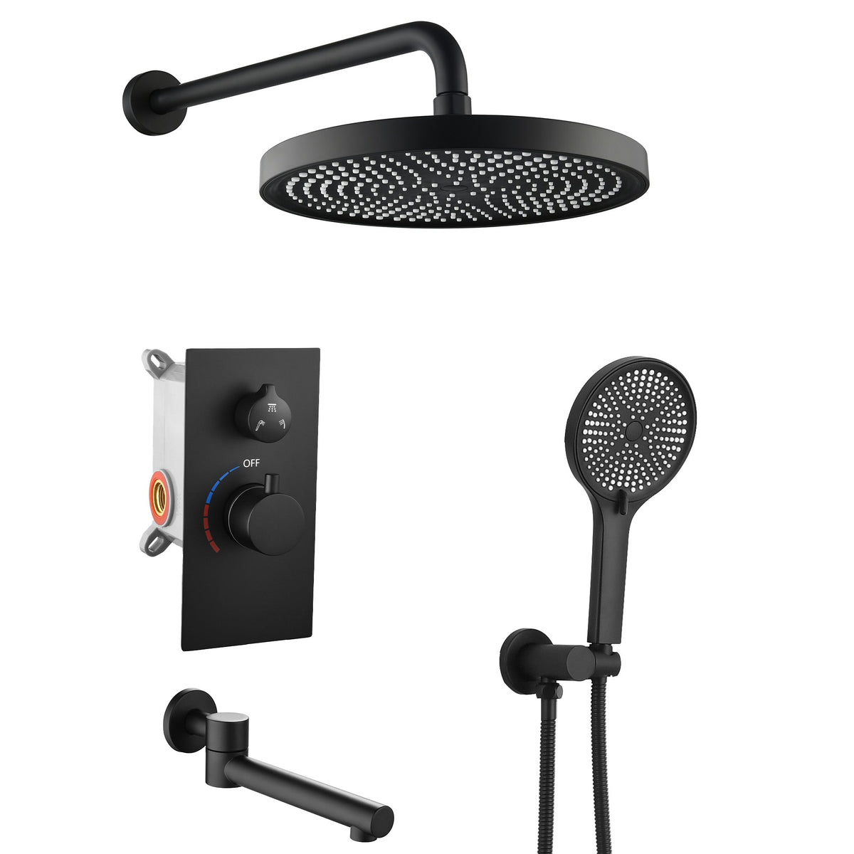 Luxury 3-Function Shower System Set - Solid