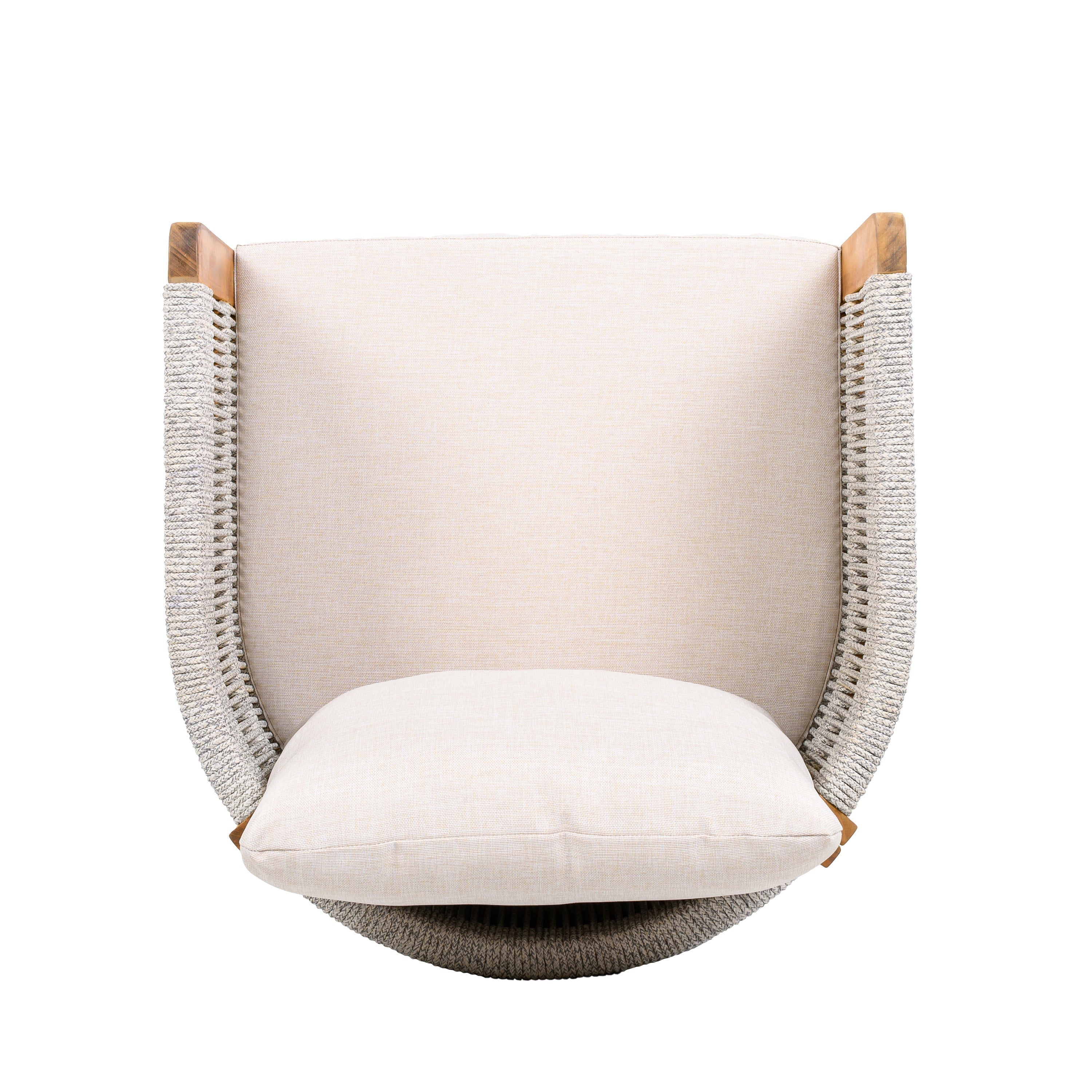 Acacia Wood Outdoor Dining Chairs 2-Pack with Beige Cushions