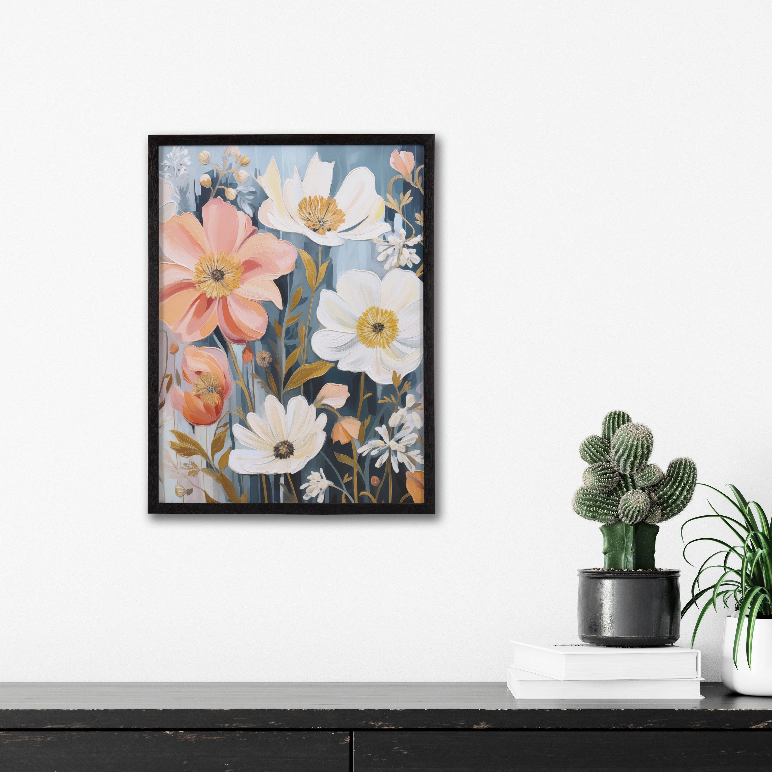 Gallery Boho Flowers in Muted Neutrals Print by The Creative Bunch Studio