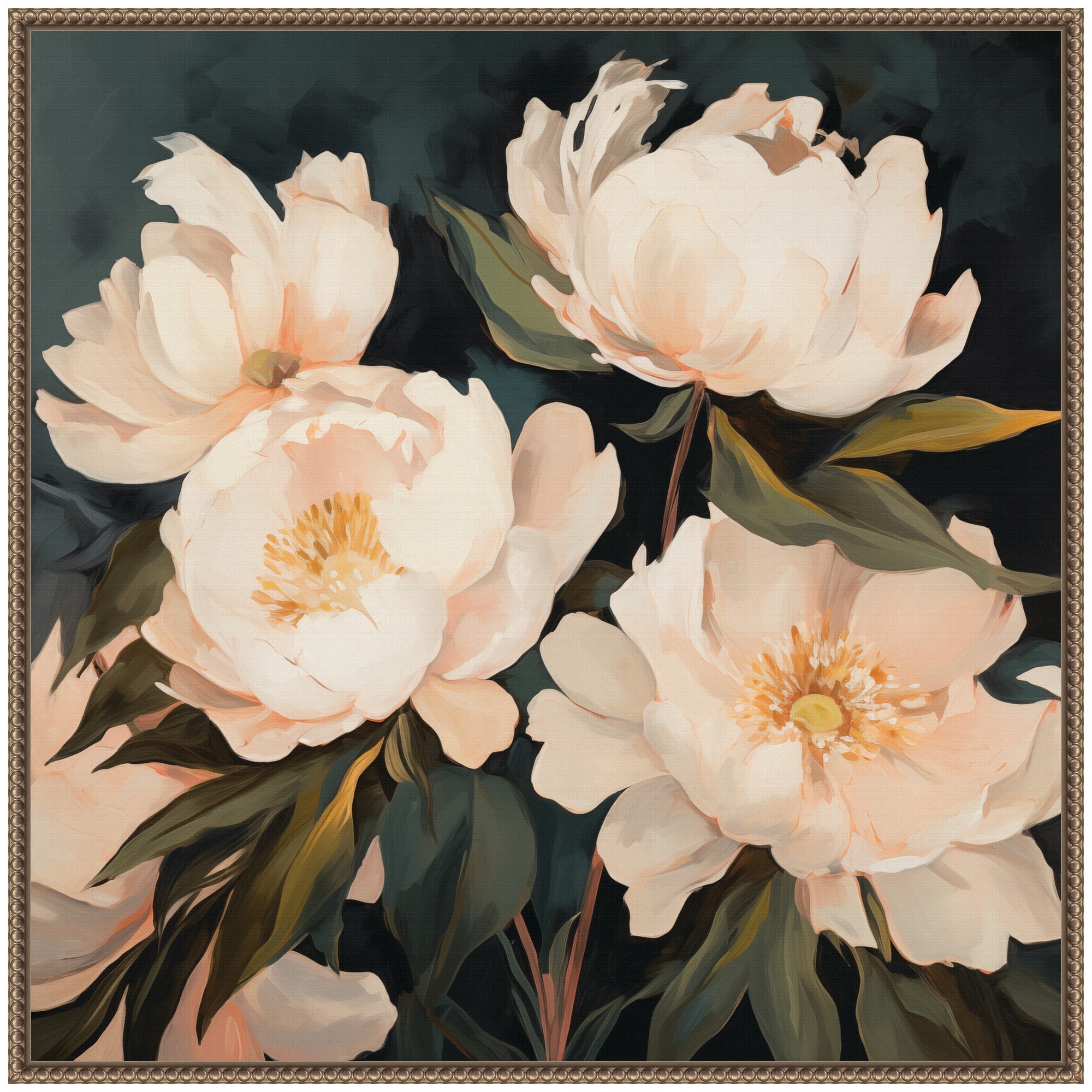 Sylvie Beautiful Painterly Floral Bouquets 2 Framed Canvas by The Creative Bunch Studio