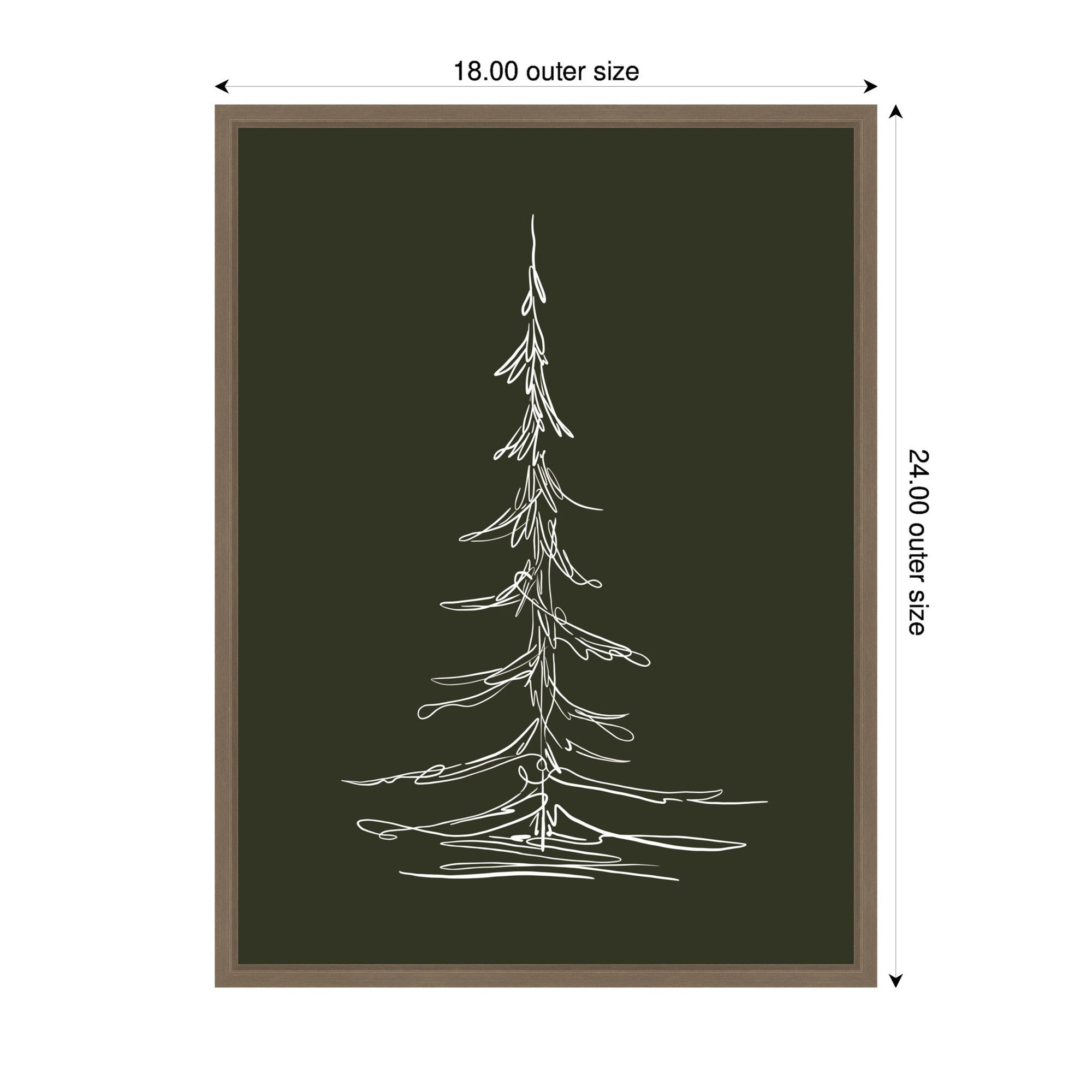 Sylvie Framed Canvas Minimalist Evergreen Trees Sketch 2 Green by The Creative Bunch Studio