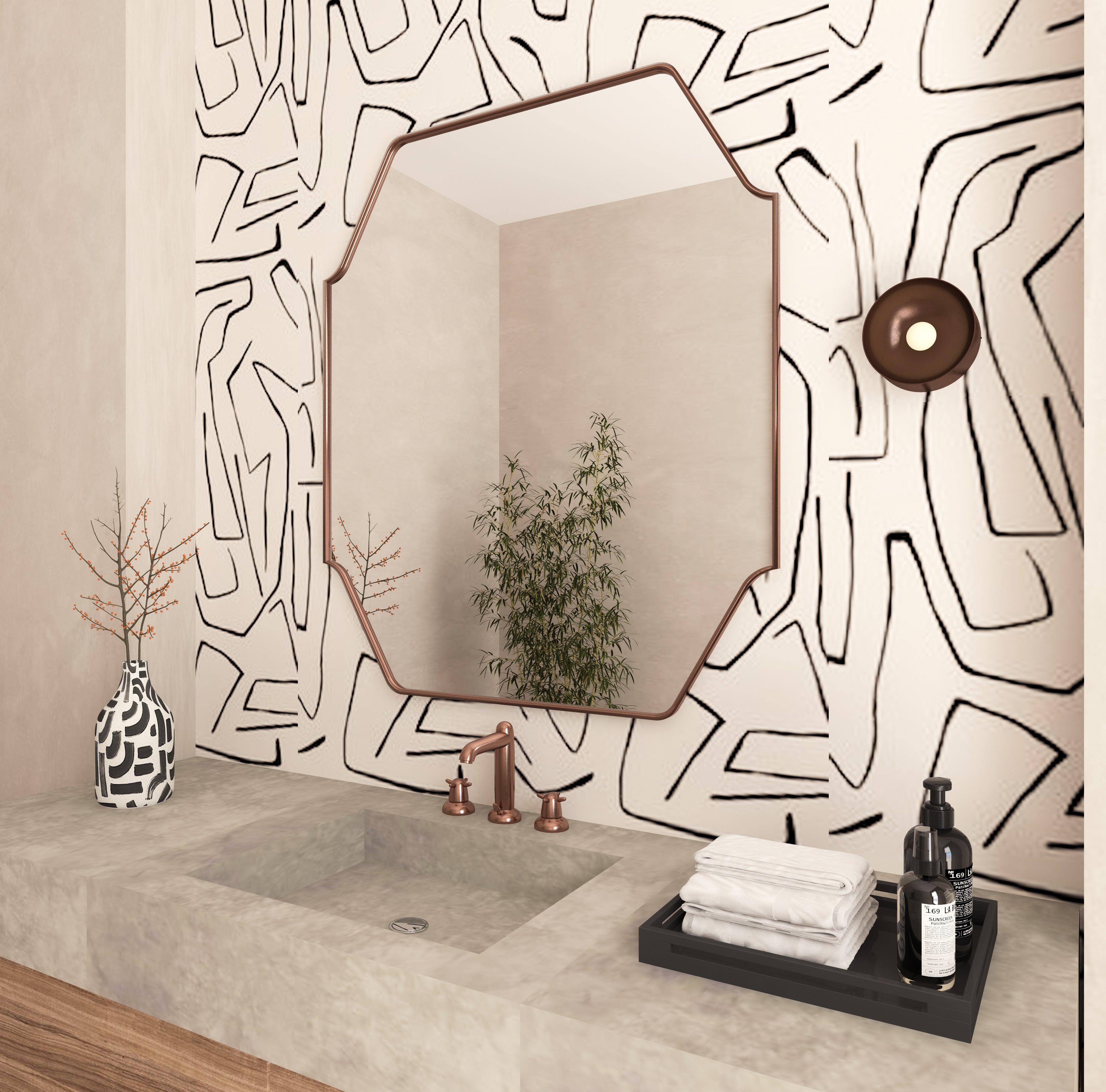 Architectural Unique Mirror Asymmetrical Wall Mirror