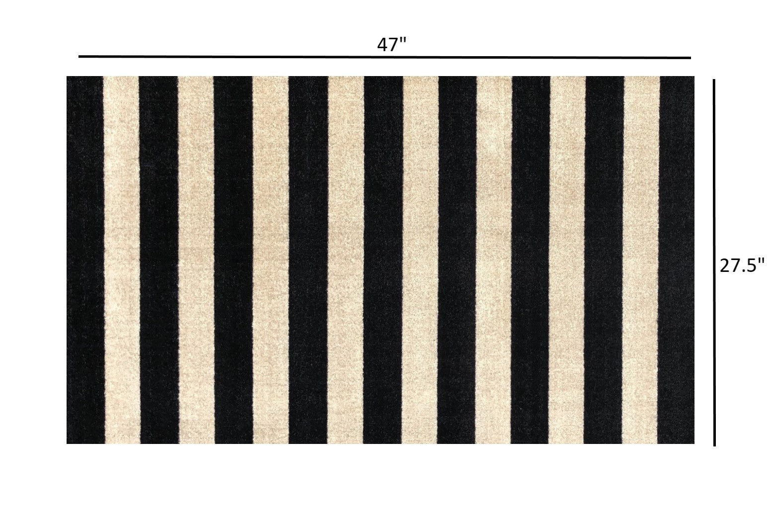 2' X 4' Black and Tan Wide Stripe Washable Floor Mat-2