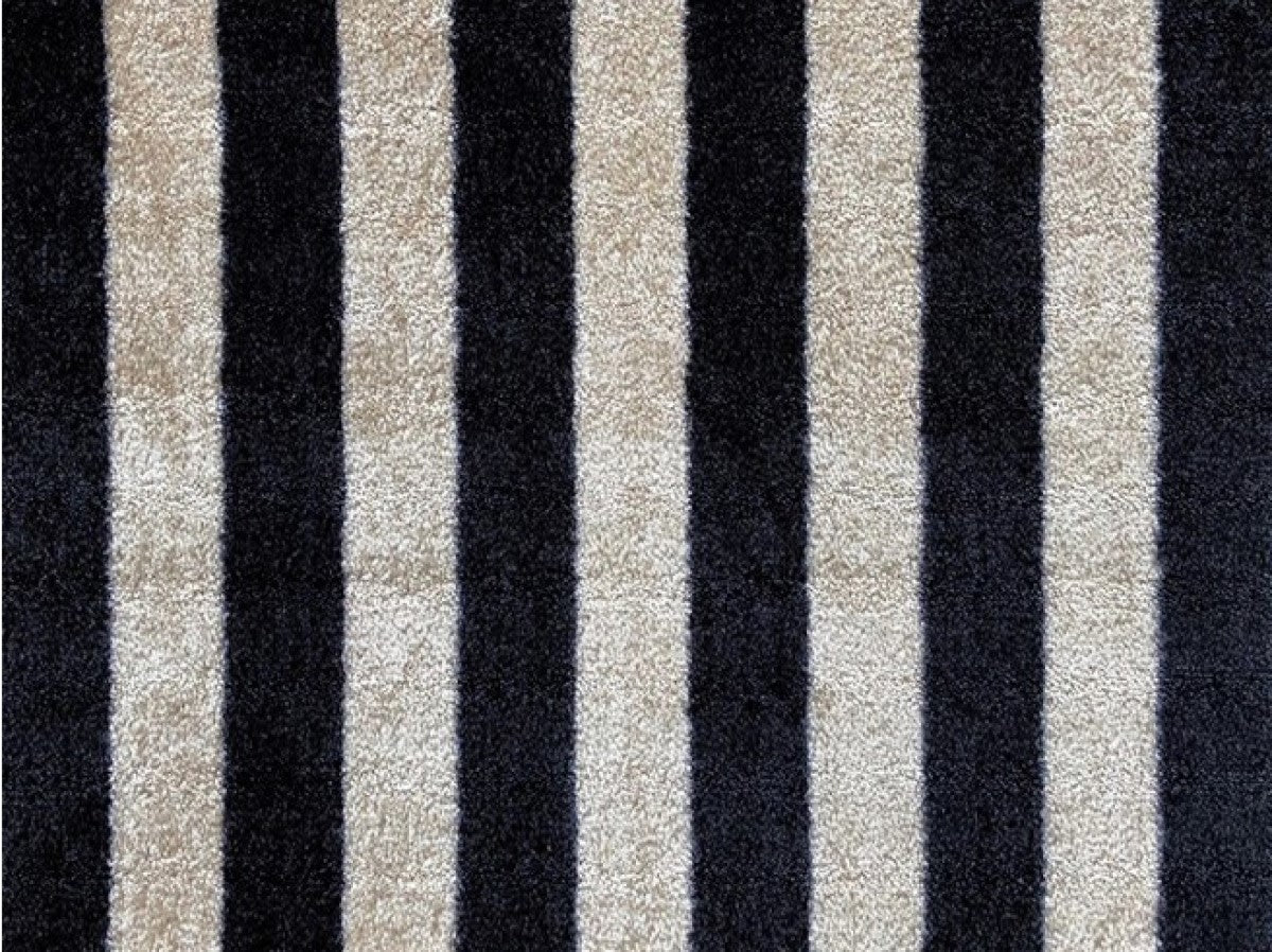 2' X 3' Black and Tan Wide Stripe Washable Floor Mat-3