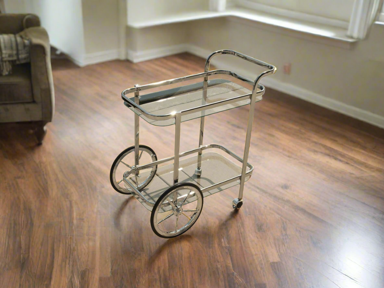 Modern Rolling Bar Cart Serving Trolley