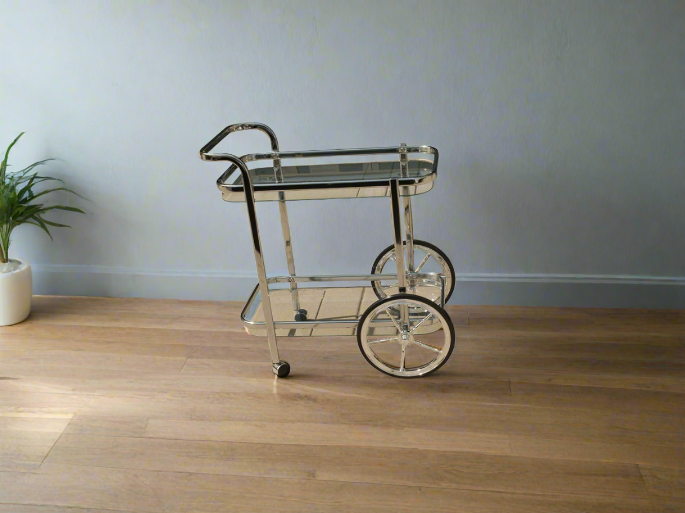 Modern Rolling Bar Cart Serving Trolley