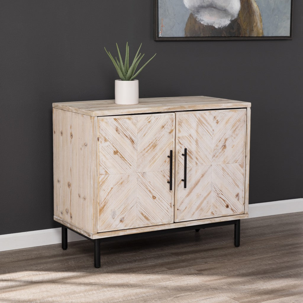 Modern Farmhouse Rustic Natural Accent Storage Cabinet-5