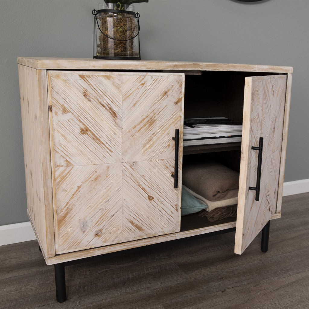 Modern Farmhouse Rustic Natural Accent Storage Cabinet-6