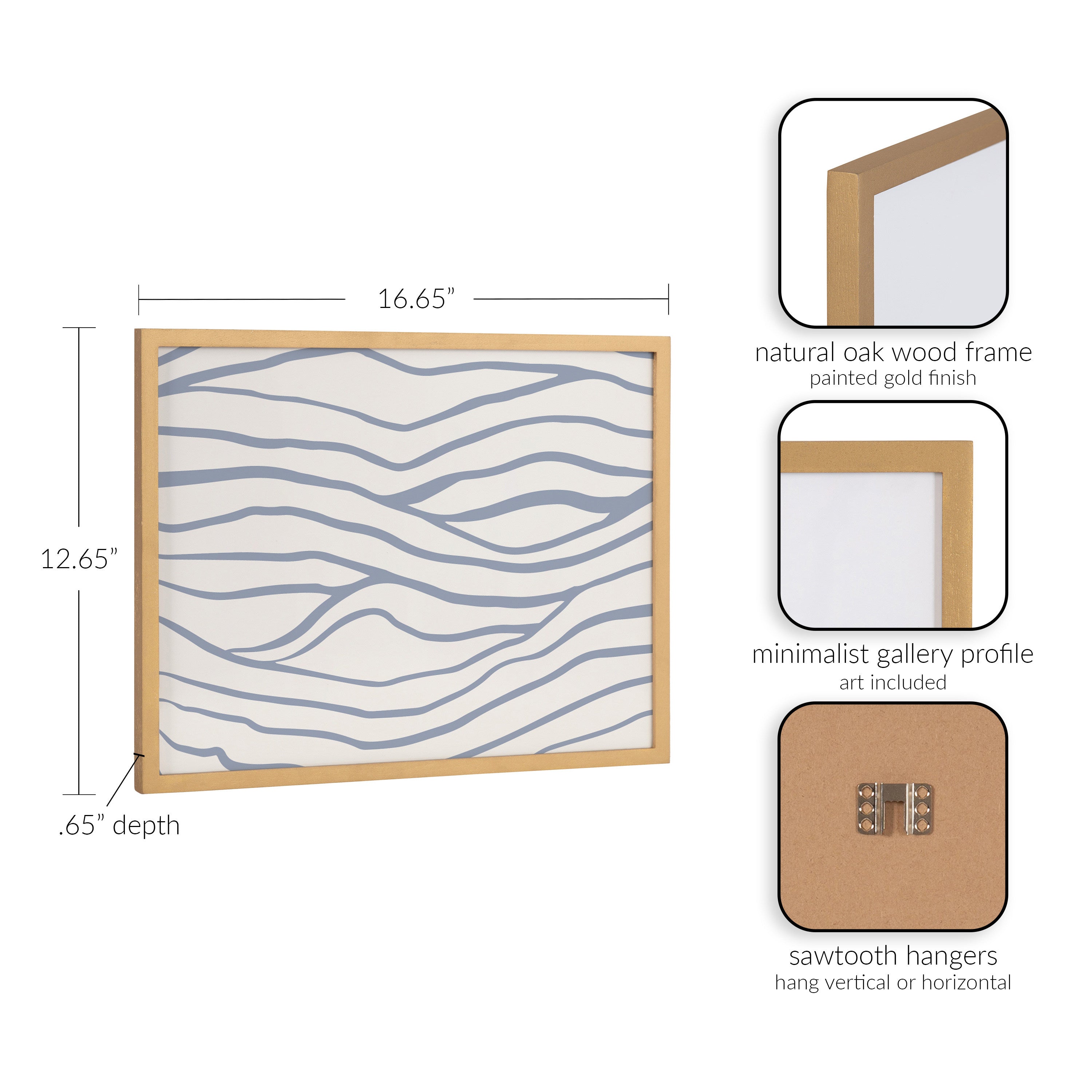 Gallery Simple Elegant Coastal Waves Print by The Creative Bunch Studio