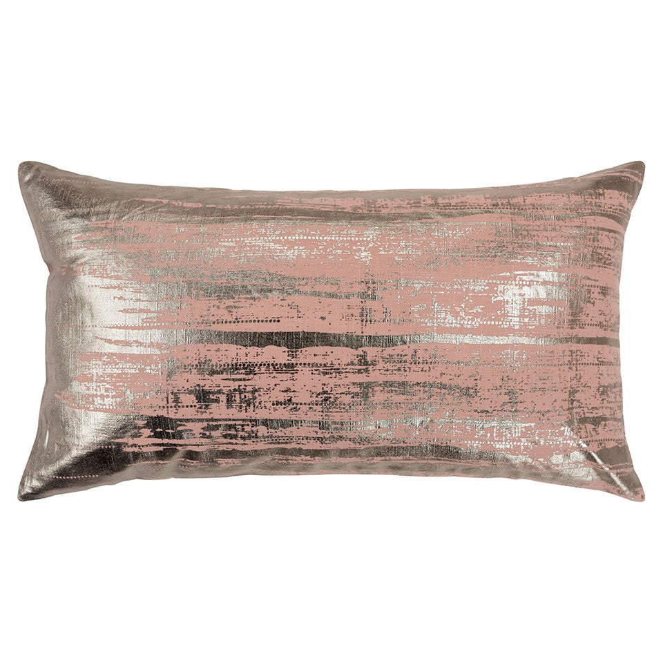 Blush Distressed Brush Stroke Lumbar Pillow-0