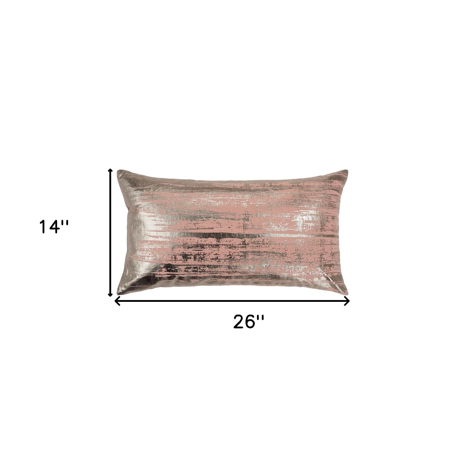 Blush Distressed Brush Stroke Lumbar Pillow-4