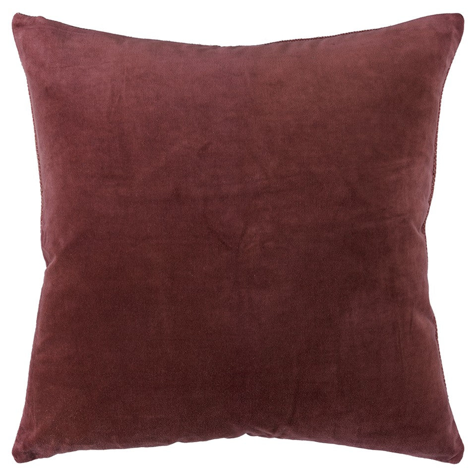 22" Rust Cotton Velvet Throw Pillow-1