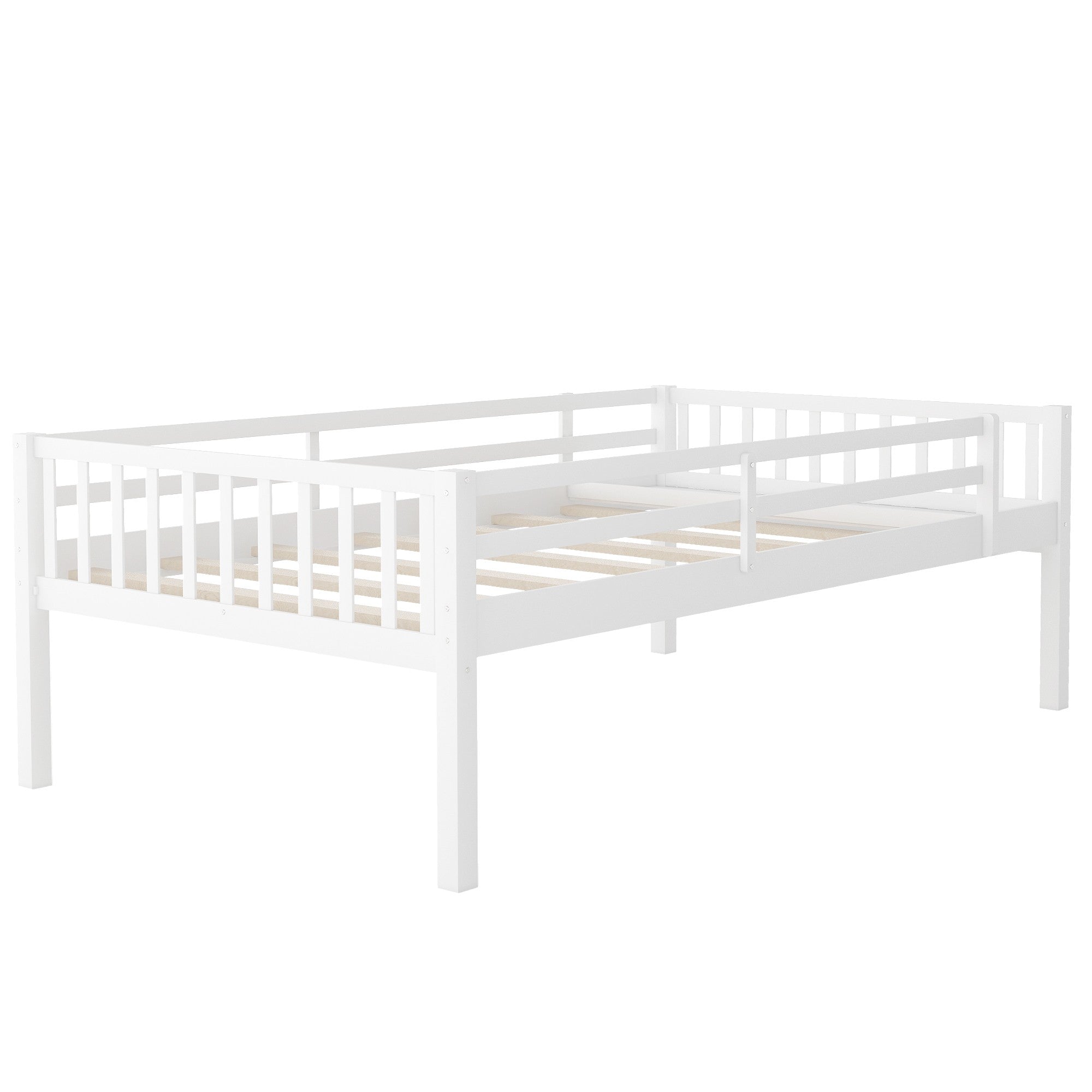 White Full Over Double Twin Triple Bunk Beds with Drawers-3