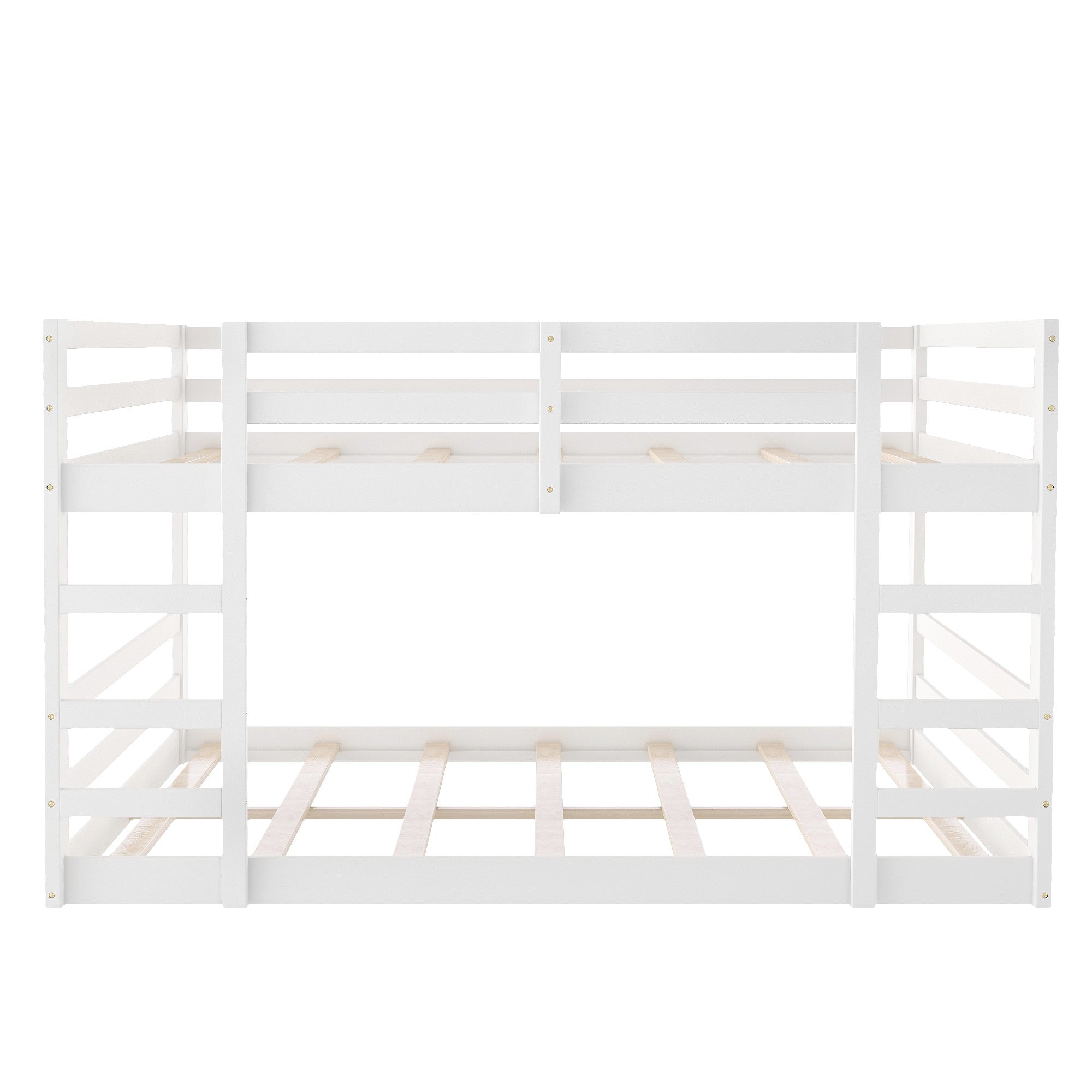 Pastel White Full Over Full Dual Ladder Bunk Bed-3