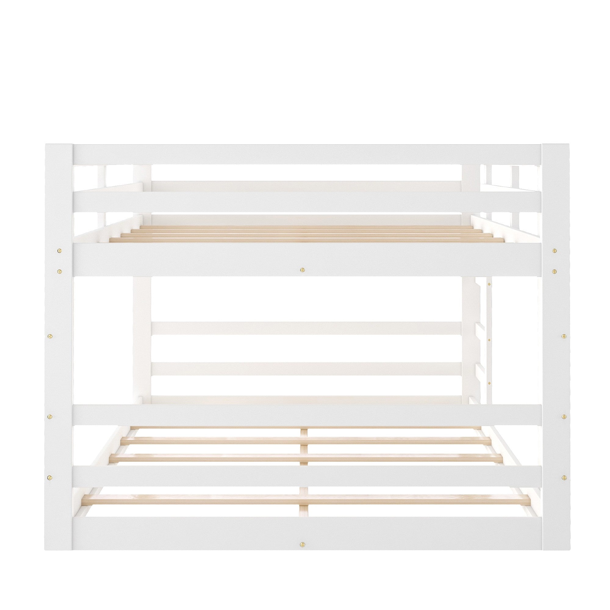 Pastel White Full Over Full Dual Ladder Bunk Bed-4