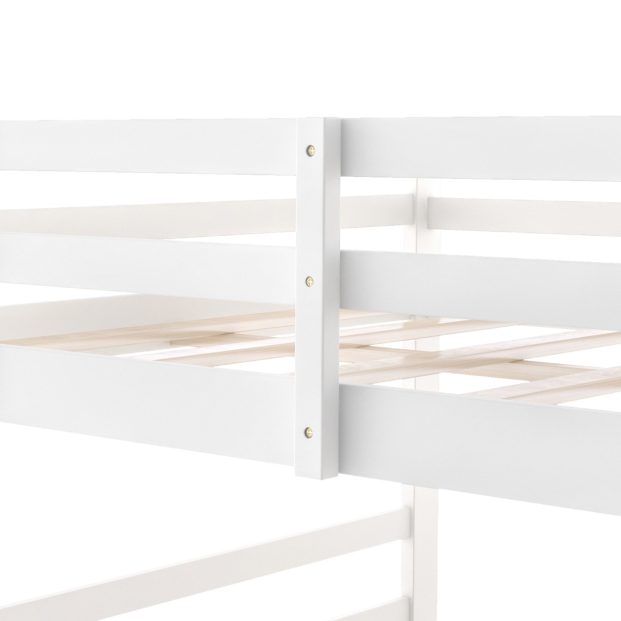 Pastel White Full Over Full Dual Ladder Bunk Bed-7