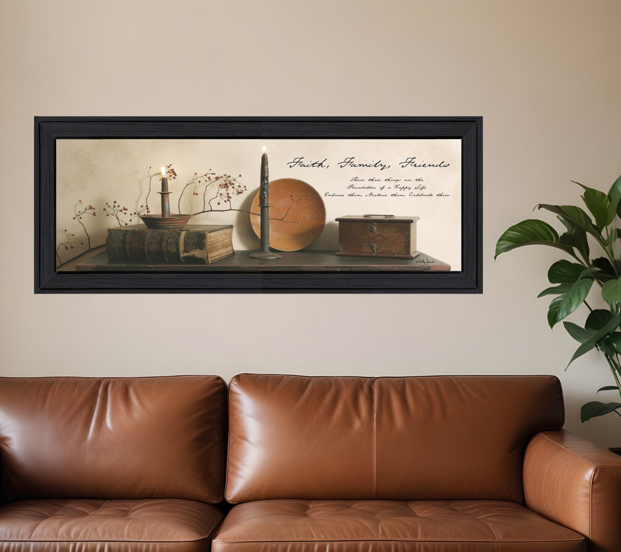 Faith Family and Friends Black Framed Print Wall Art-0