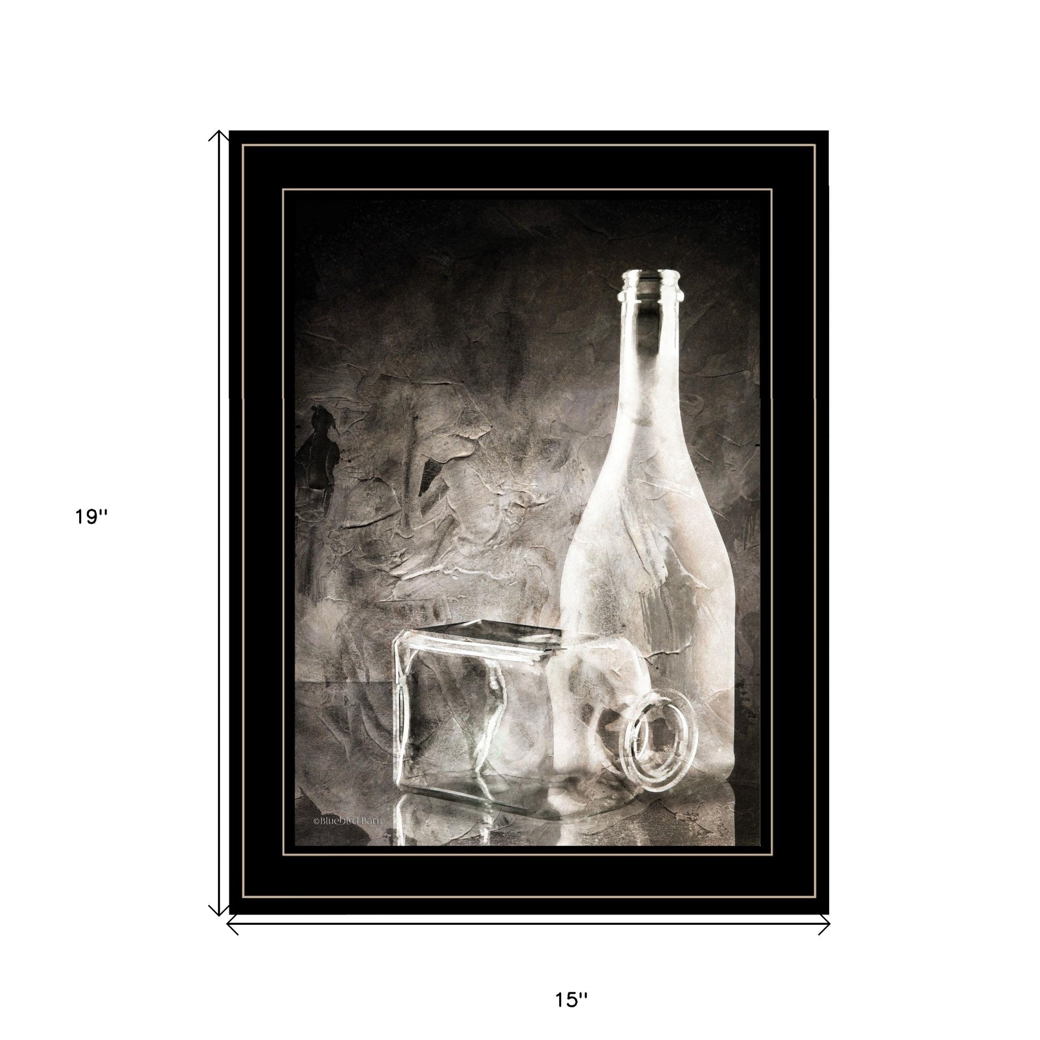 Moody Gray Glassware Still Life 3 Black Framed Print Kitchen Wall Art-4