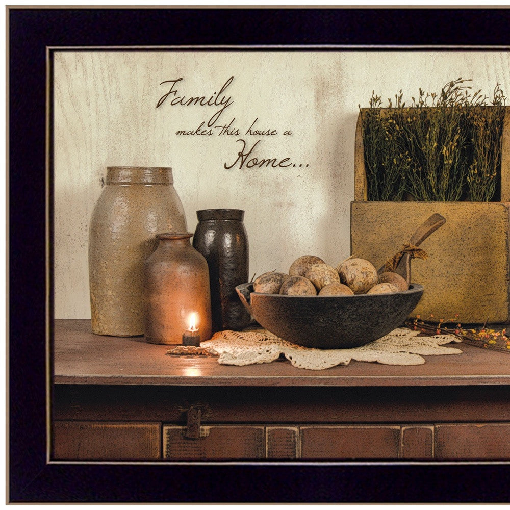 Family Makes a House a Home Black Framed Print Wall Art-4