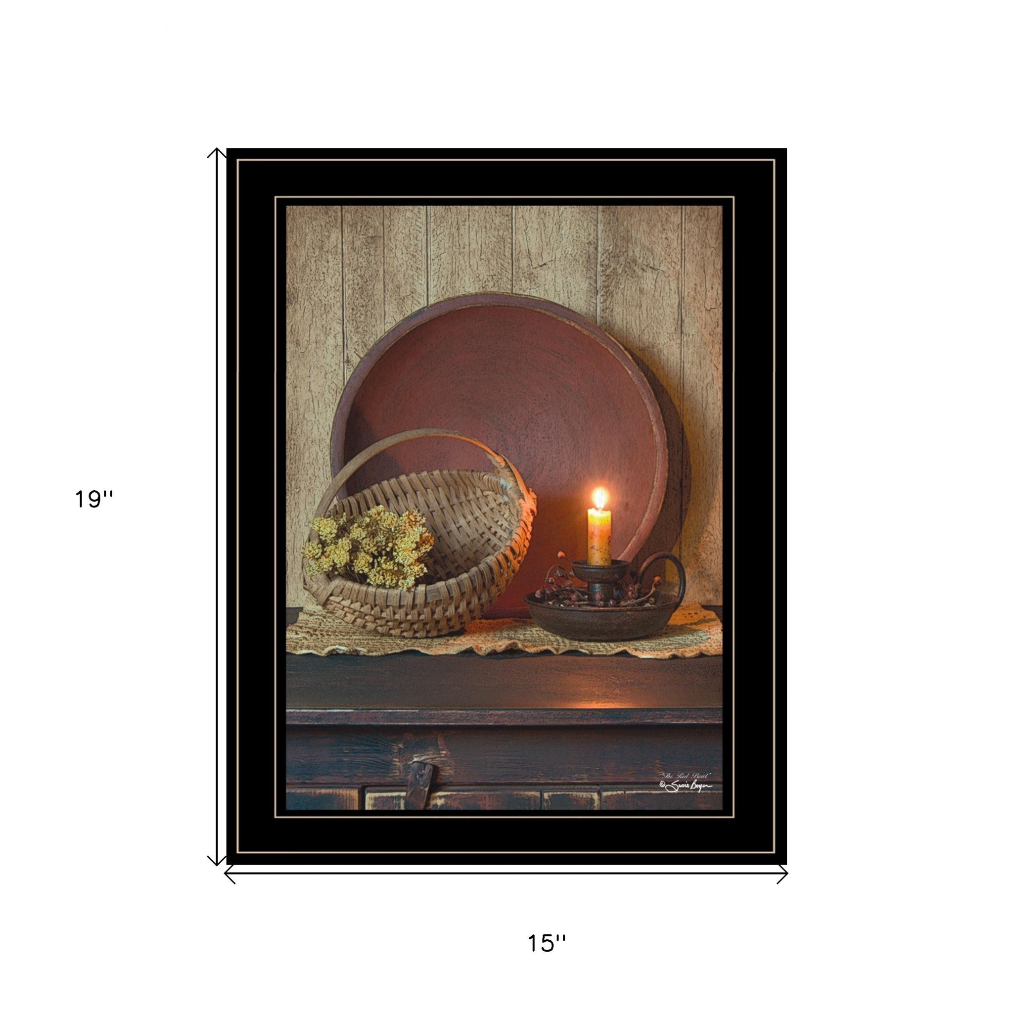 The Red Basket 5 Black Framed Print Wall Art-4