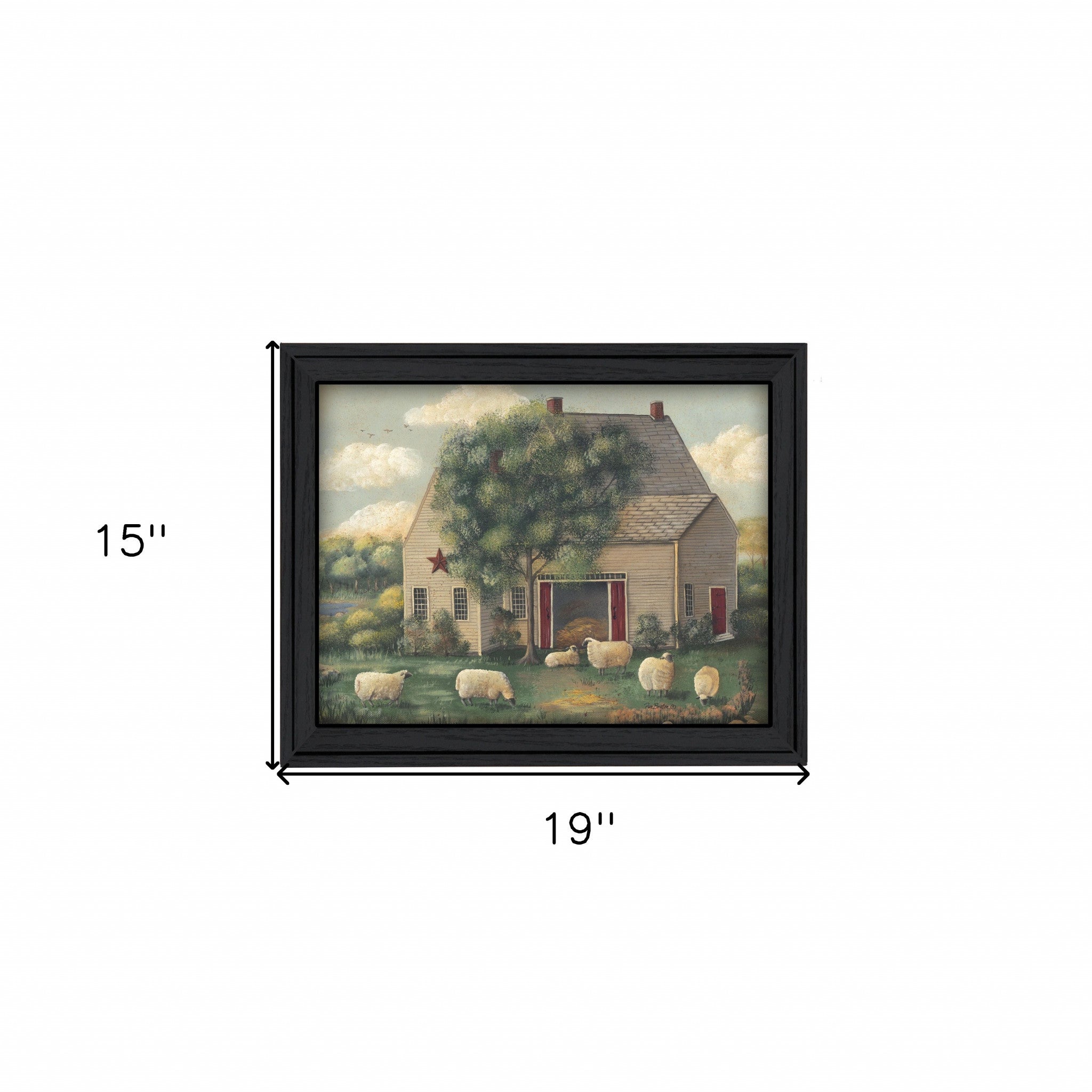 Wooly Sheep Black Framed Print Wall Art-4