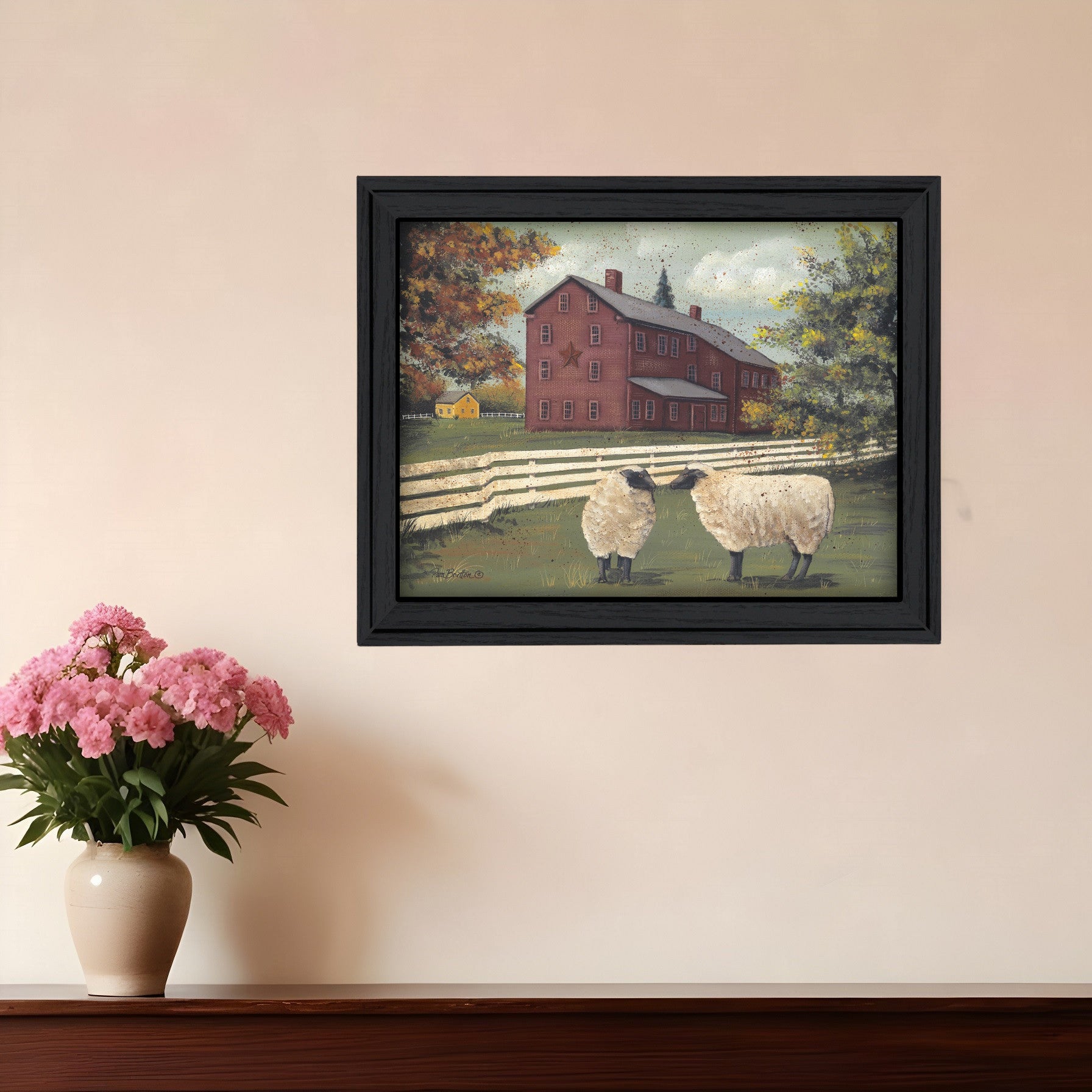 Hancock Sheep 1 Black Framed Print Wall Art-0