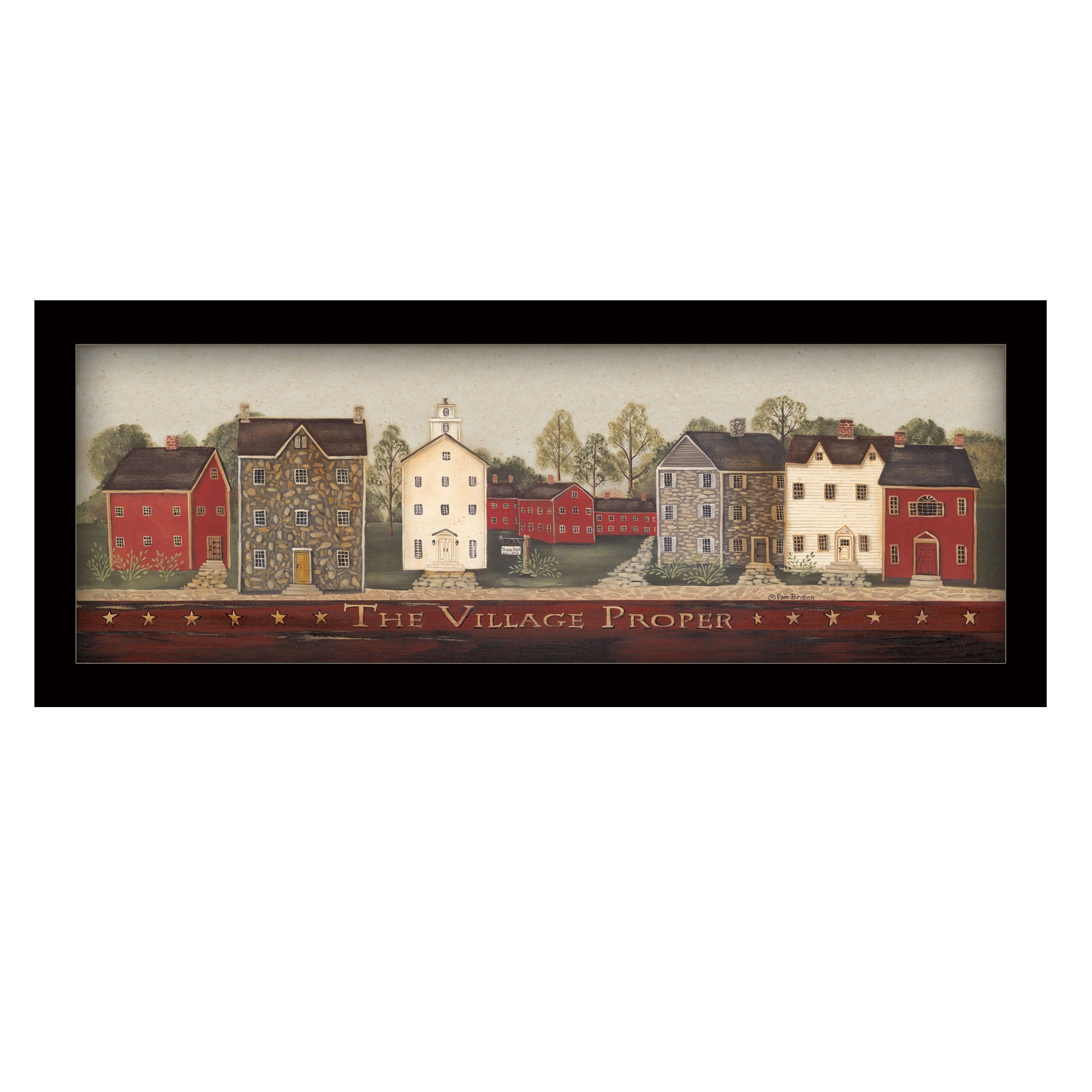 The Village Proper Black Framed Print Wall Art-1