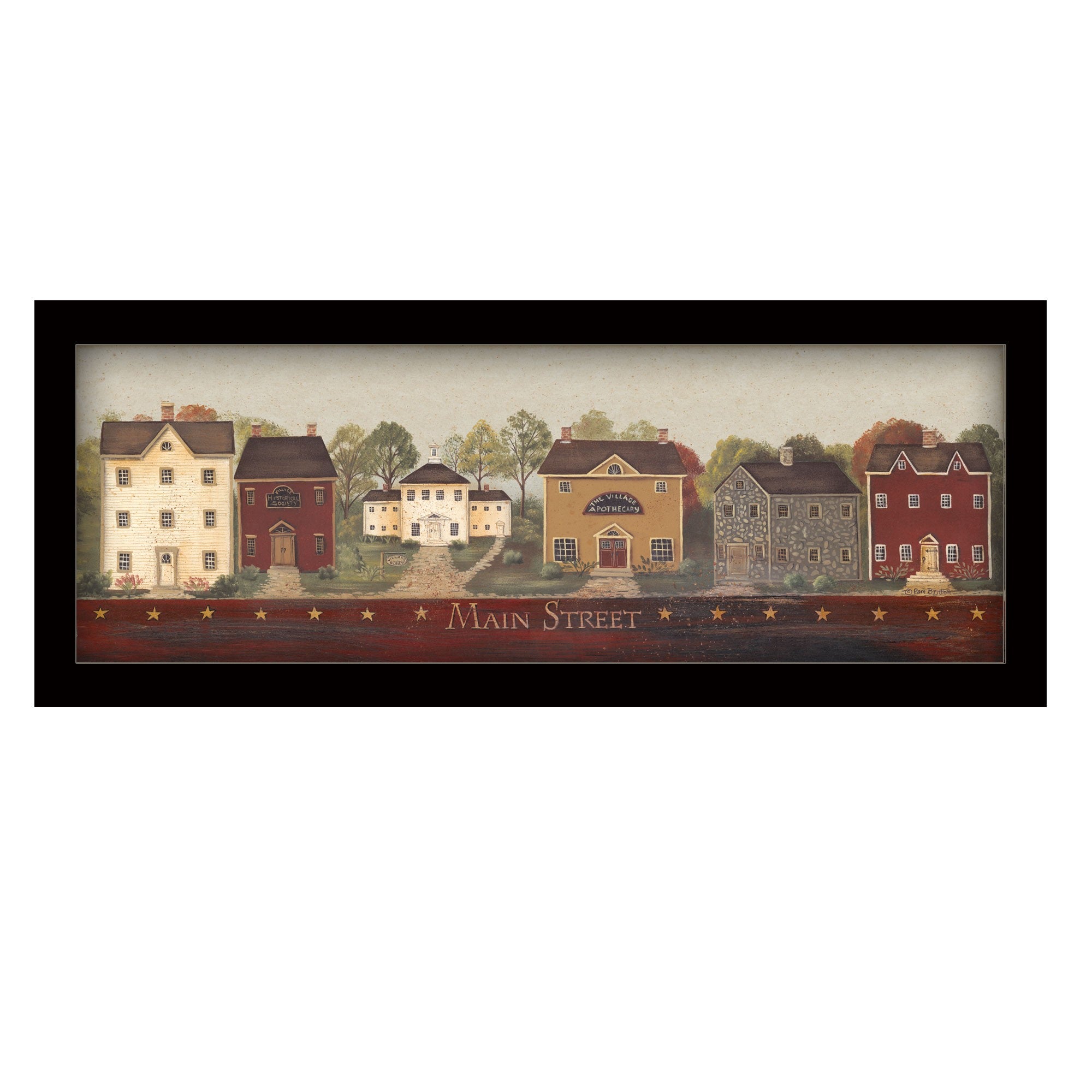 Main Street 1 Black Framed Print Wall Art-1