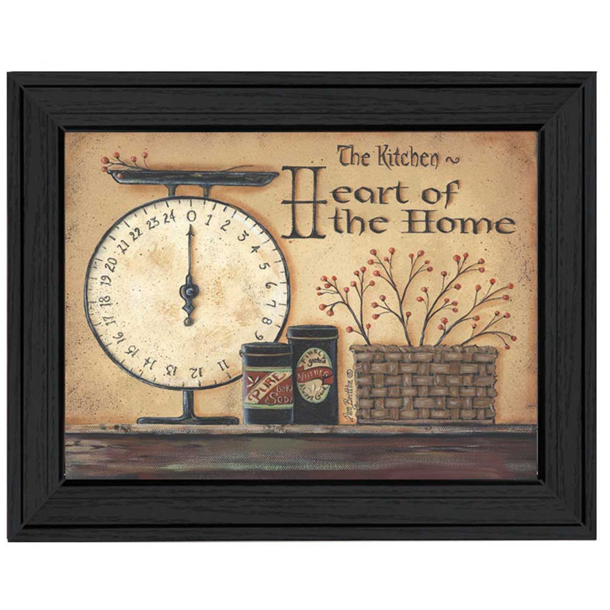 Heart of the Home 3 Black Framed Print Kitchen Wall Art-0