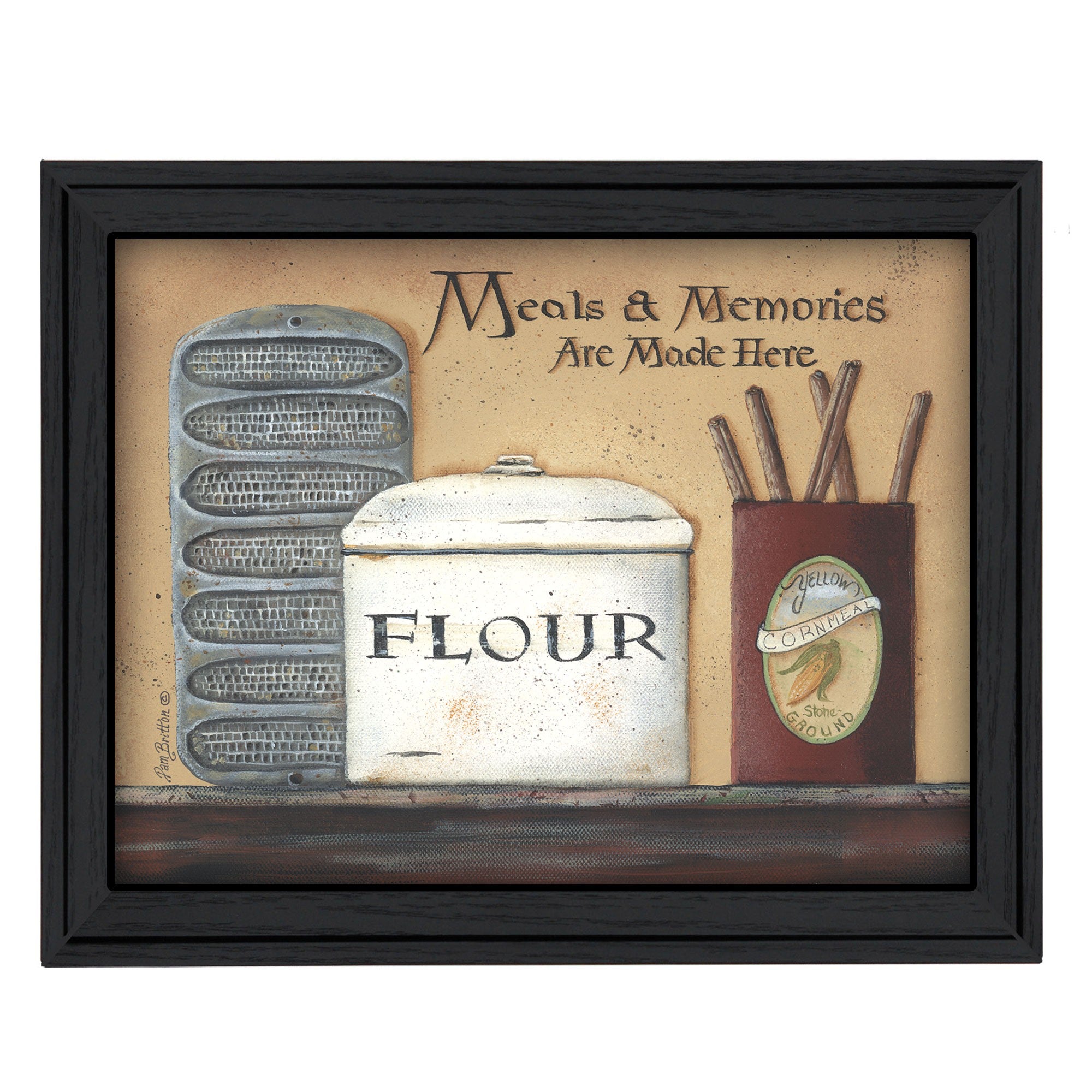 Meals and Memories Black Framed Print Wall Art-1