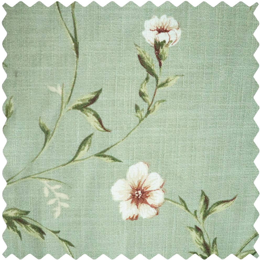 Jussi Pastoral Style Sage Floral Curtains