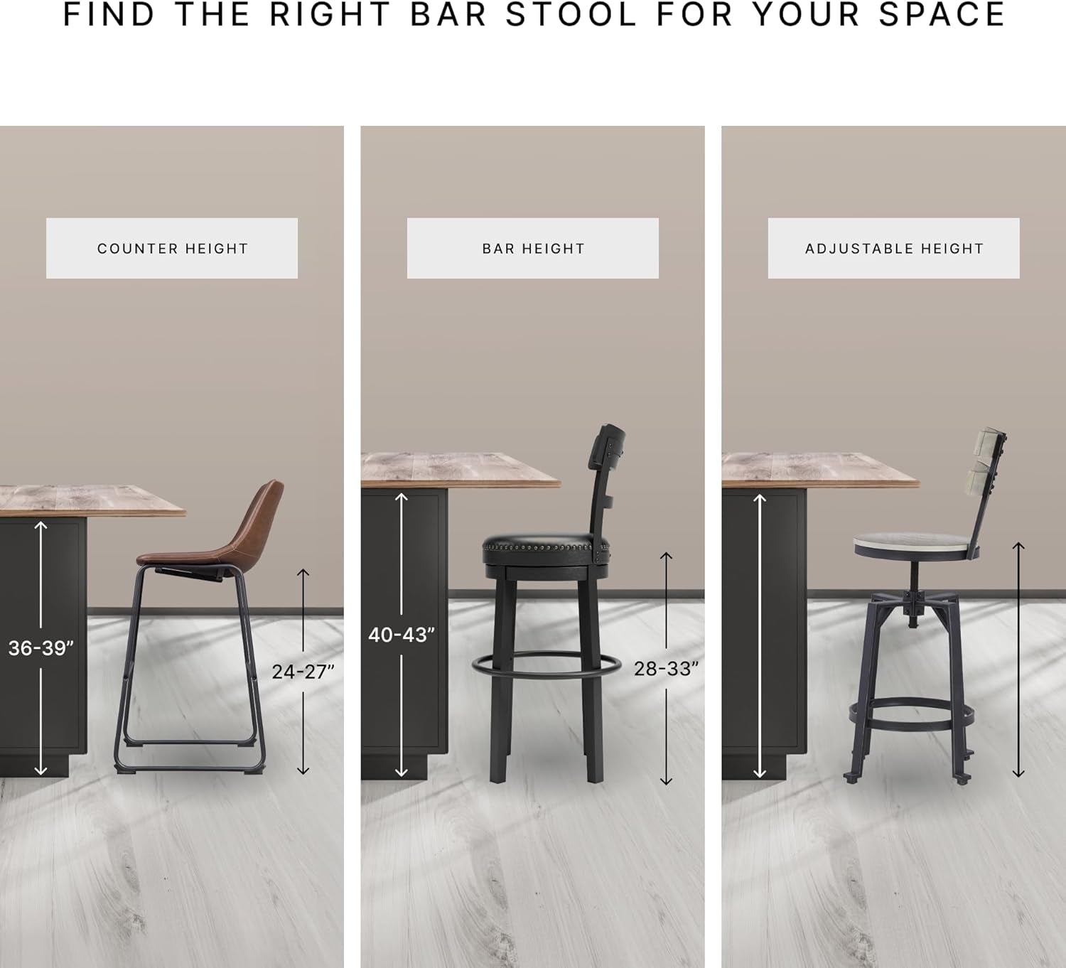 Whitewash Counter Height Dining Set With Barstools