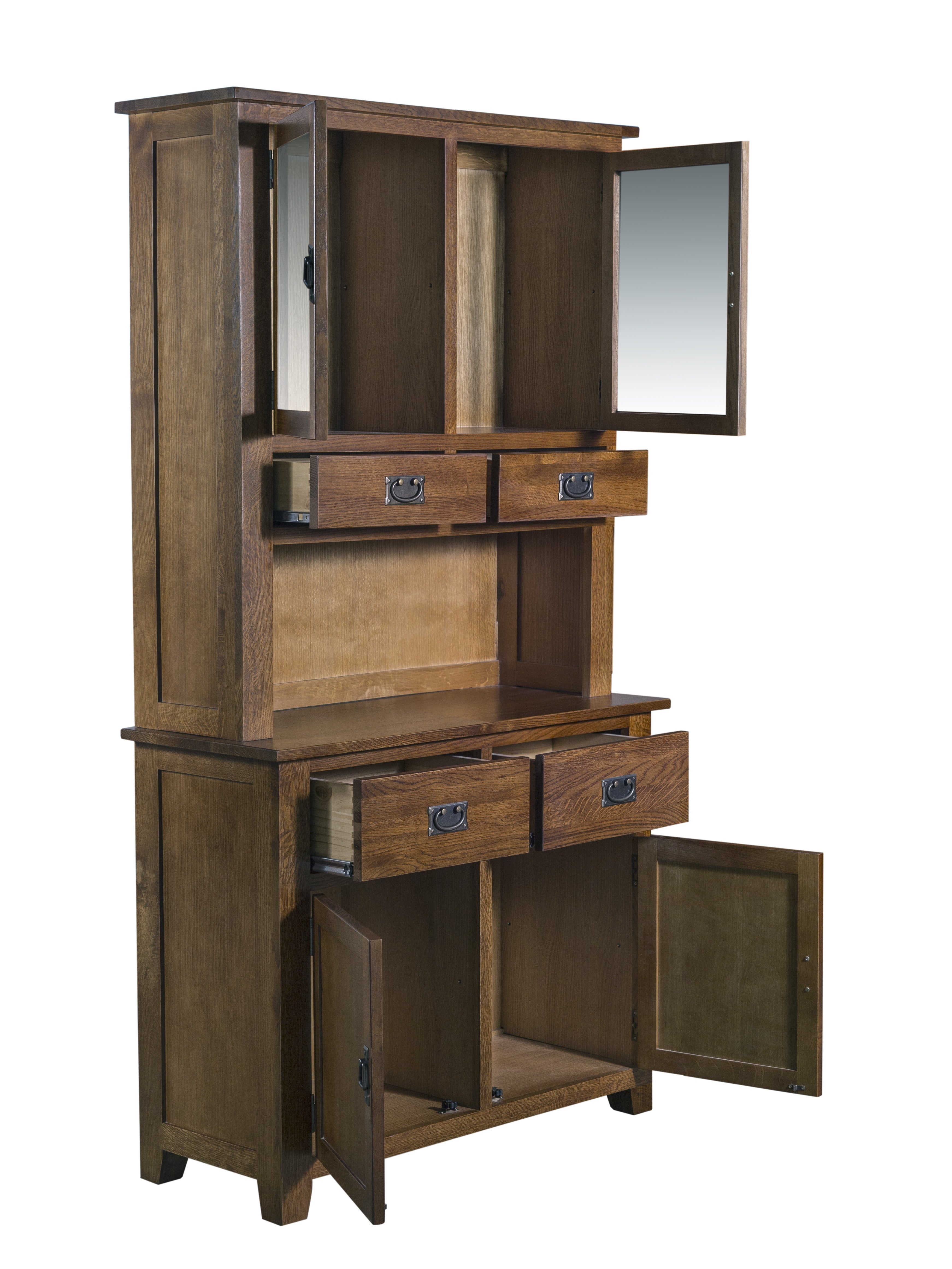 Mission 4 Door & 4 Drawer China Cabinet - Walnut - 42"W