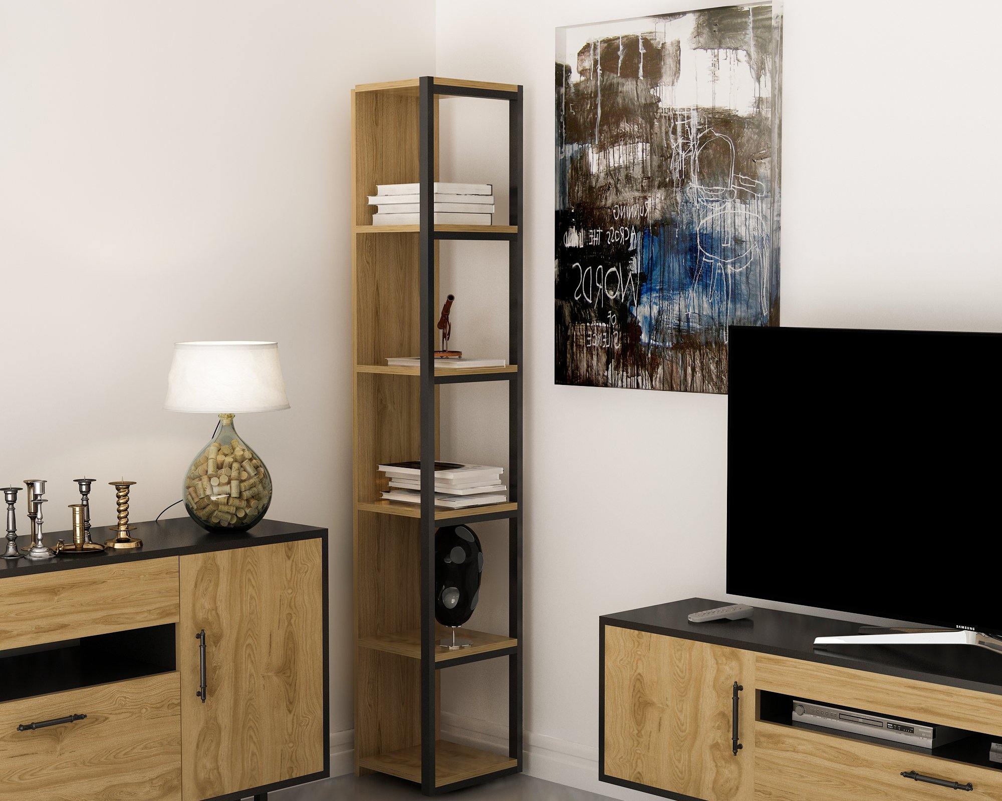 Texas 71" Tall Metal Manufactured Wood Bookcase