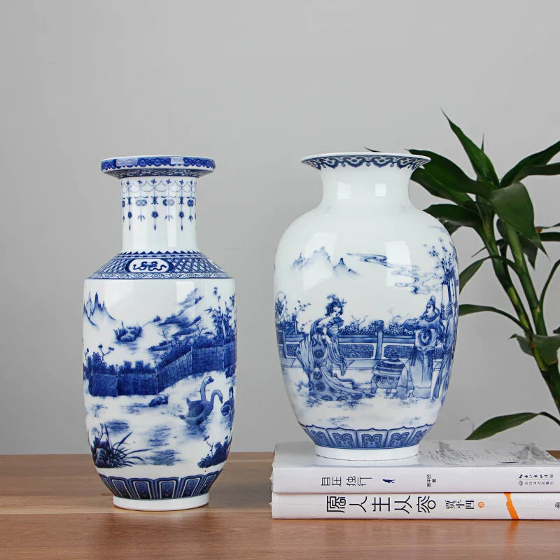 Classic Antique Chinese Blue and White Ceramic Vase-4