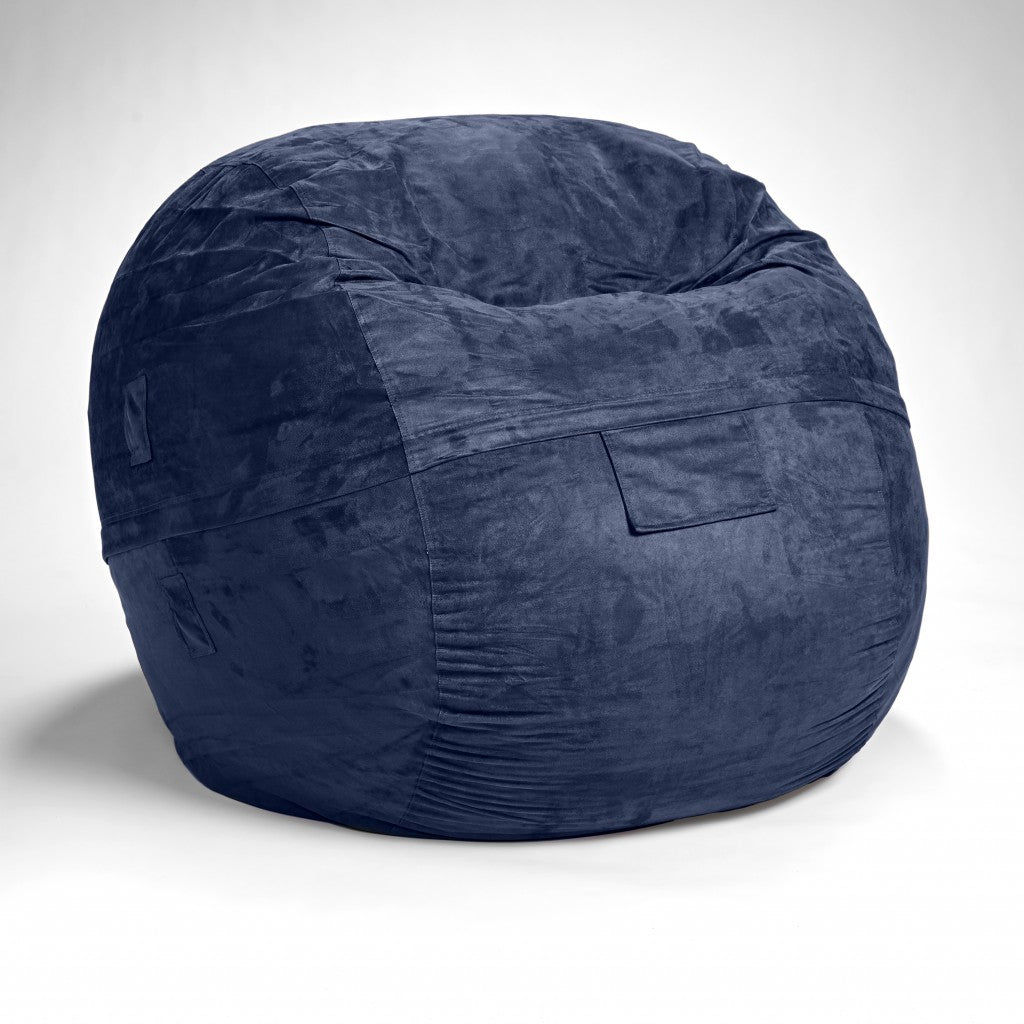 Classic Cozy Royal Blue Bean Bag Chair-0