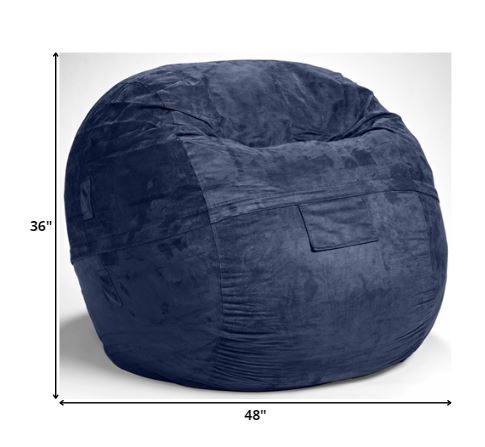 Classic Cozy Royal Blue Bean Bag Chair-1