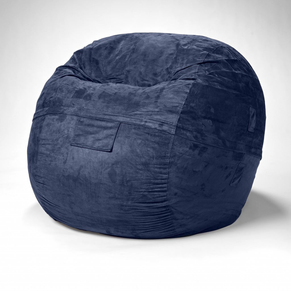 Classic Cozy Royal Blue Bean Bag Chair-2