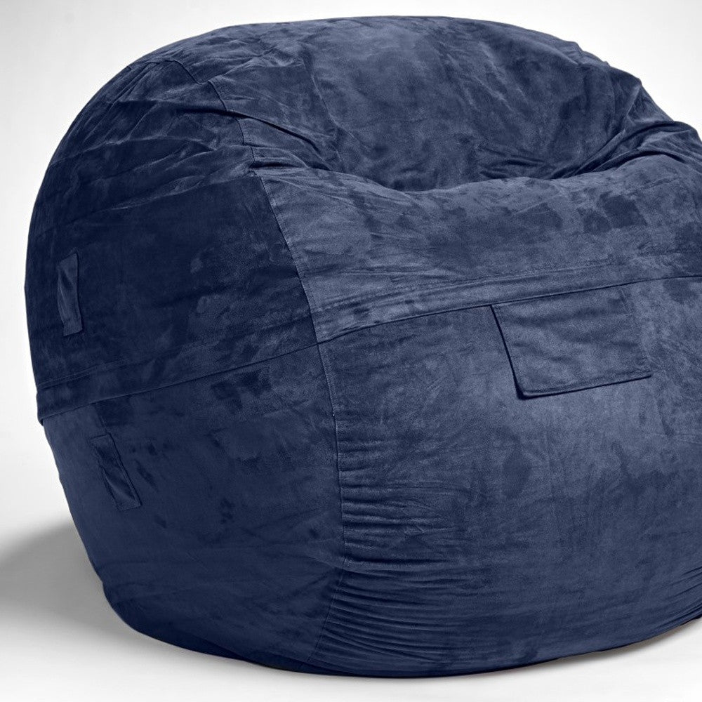 Classic Cozy Royal Blue Bean Bag Chair-3