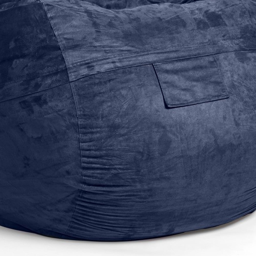 Classic Cozy Royal Blue Bean Bag Chair-4