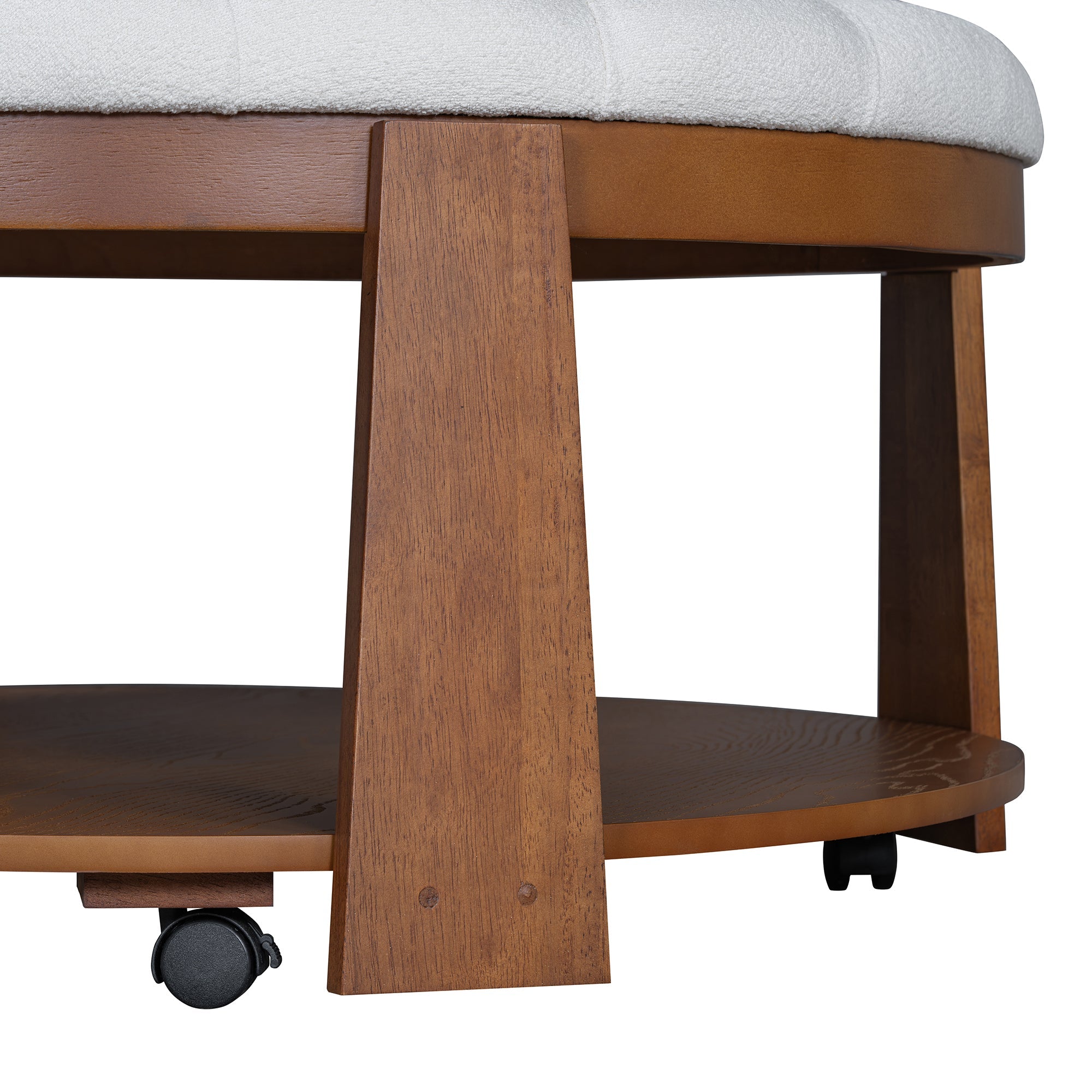 Modern Large Round Ottoman Coffee Table 2-Tier