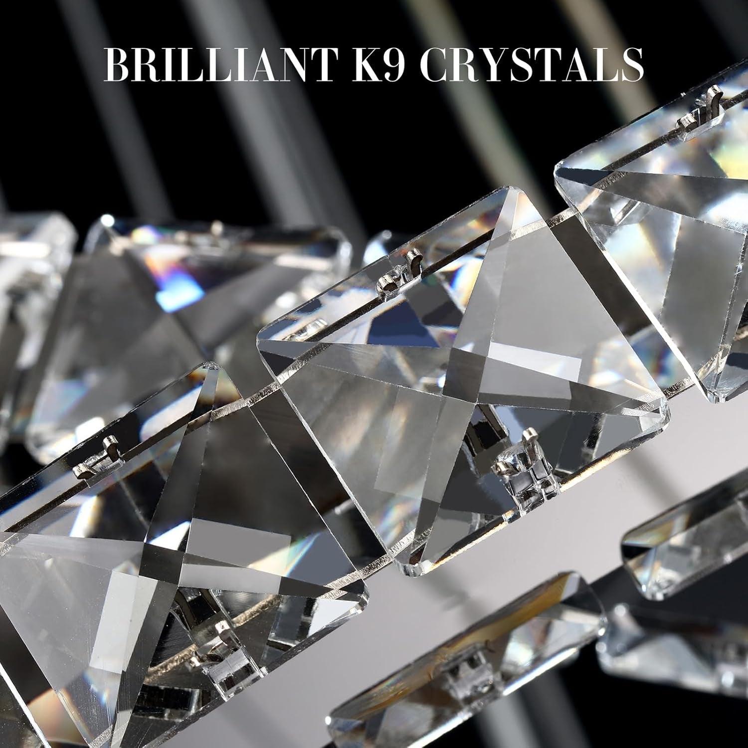 Crystal Chandelier Lighting LED Ceiling Fixture Ring-3