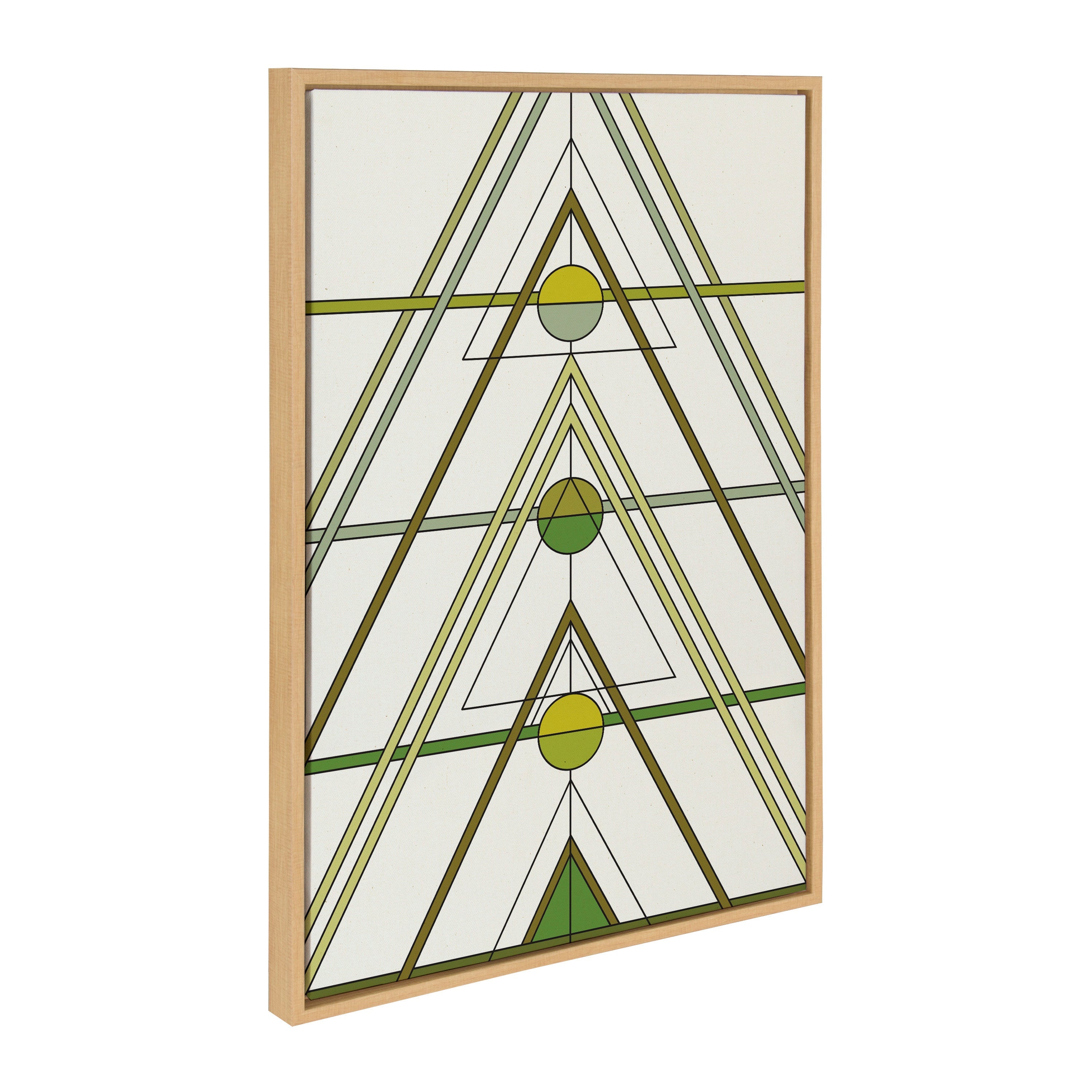 Sylvie Mid Century Modern Retro Tree Framed Canvas by The Creative Bunch Studio