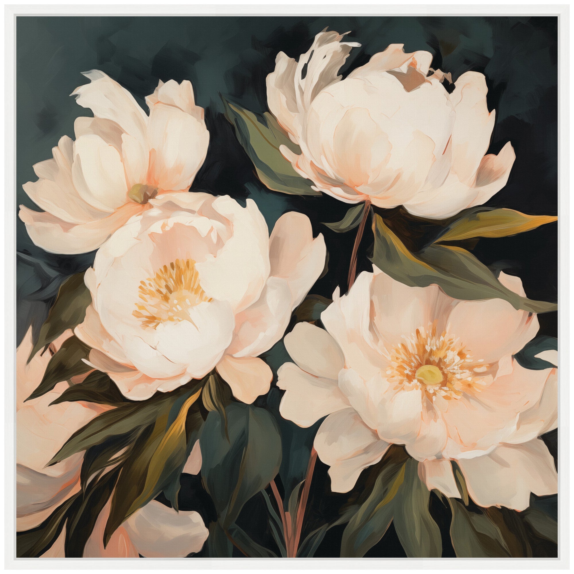 Sylvie Beautiful Painterly Floral Bouquets 2 Framed Canvas by The Creative Bunch Studio