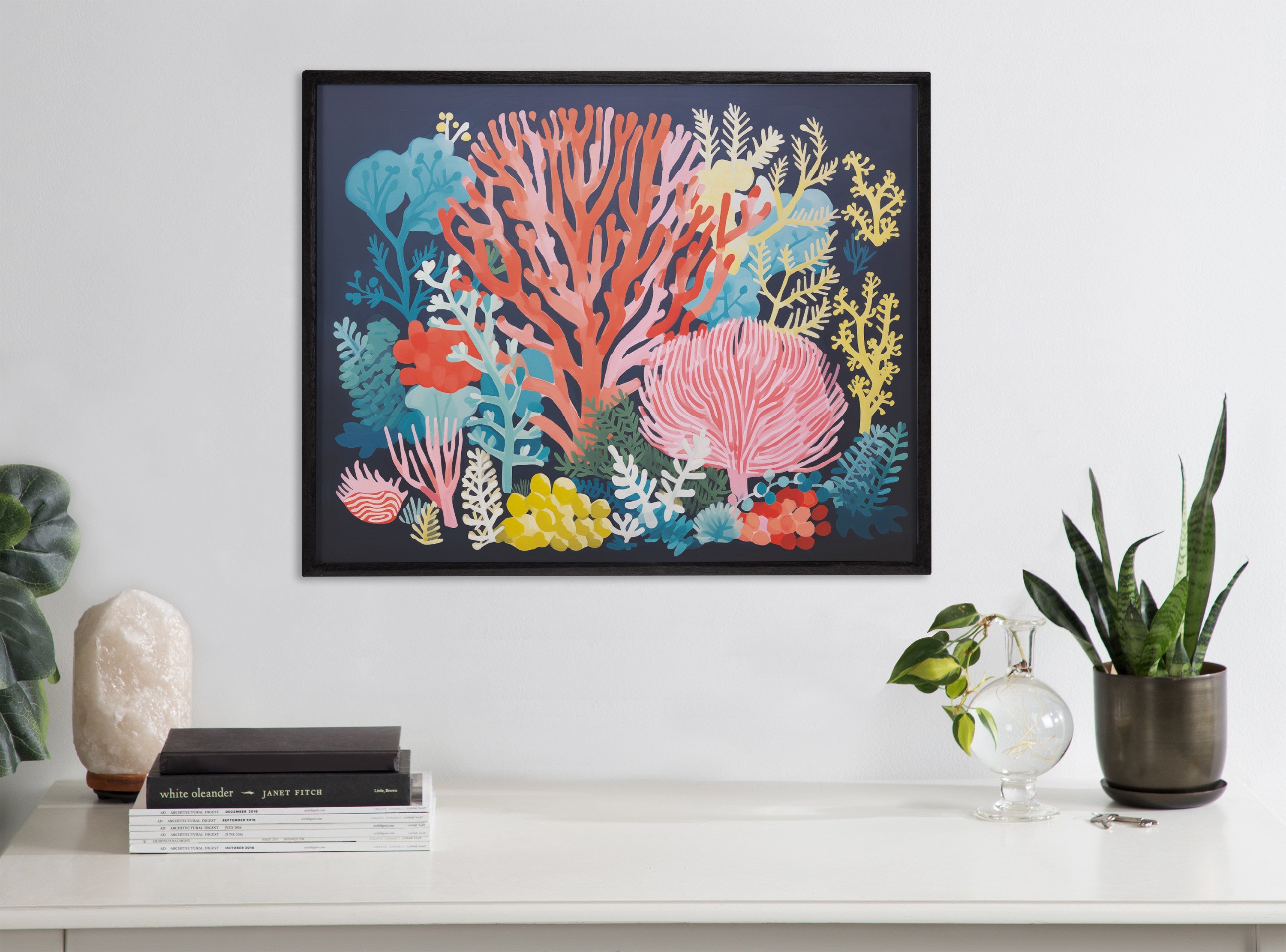 Gallery Bright Coral Underwater Ocean Print by The Creative Bunch Studio