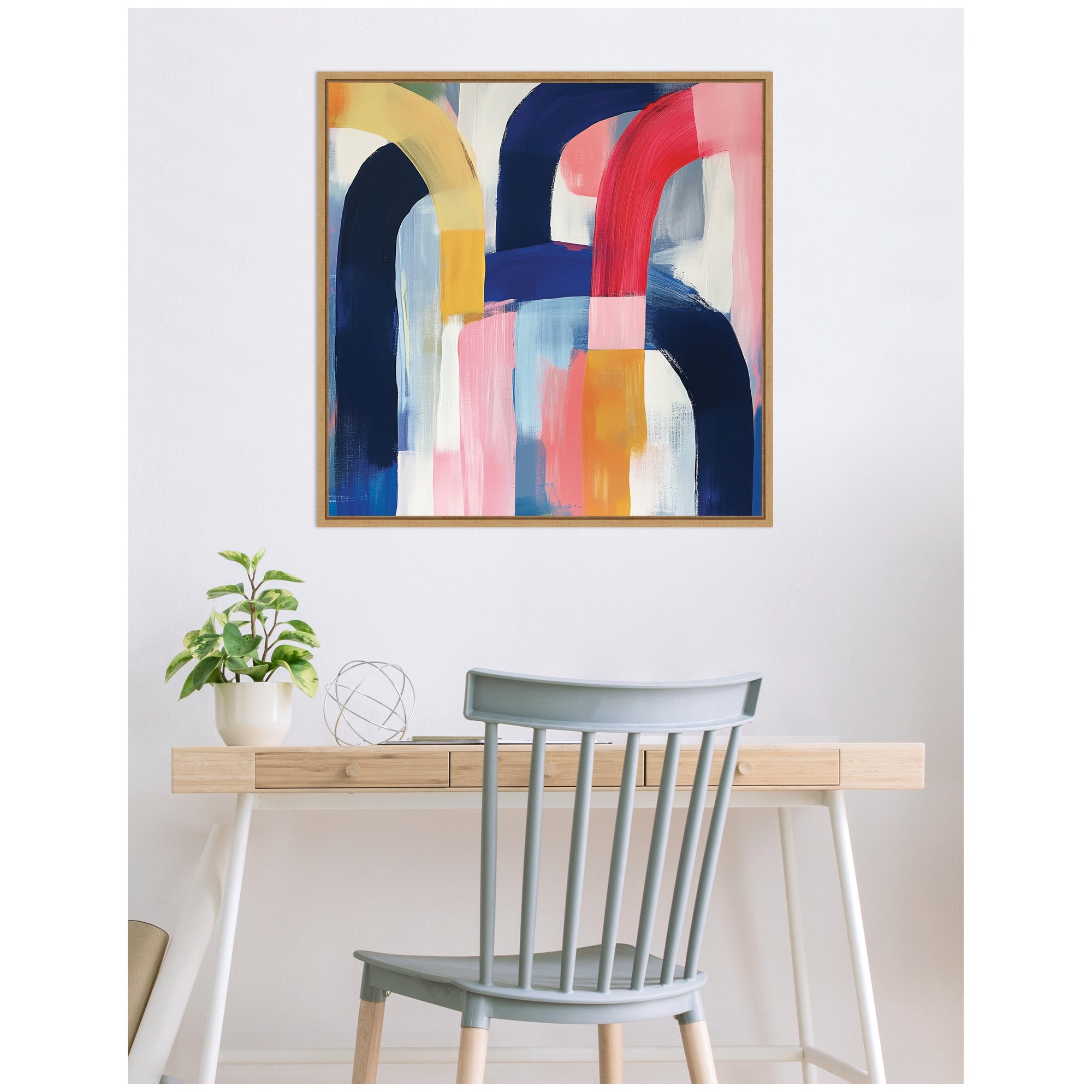 Joyful Abstract by The Creative Bunch Studio Framed Canvas Wall Art Print