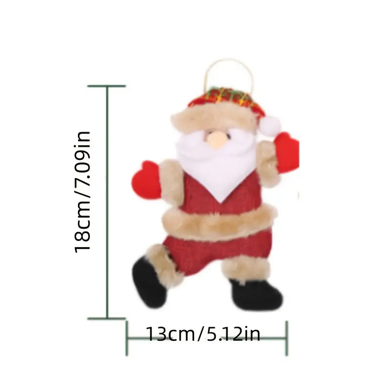4PCS Christmas Tree Accessories: Dancing Old Man, Snowman, Deer, Bear Cloth Puppets-1