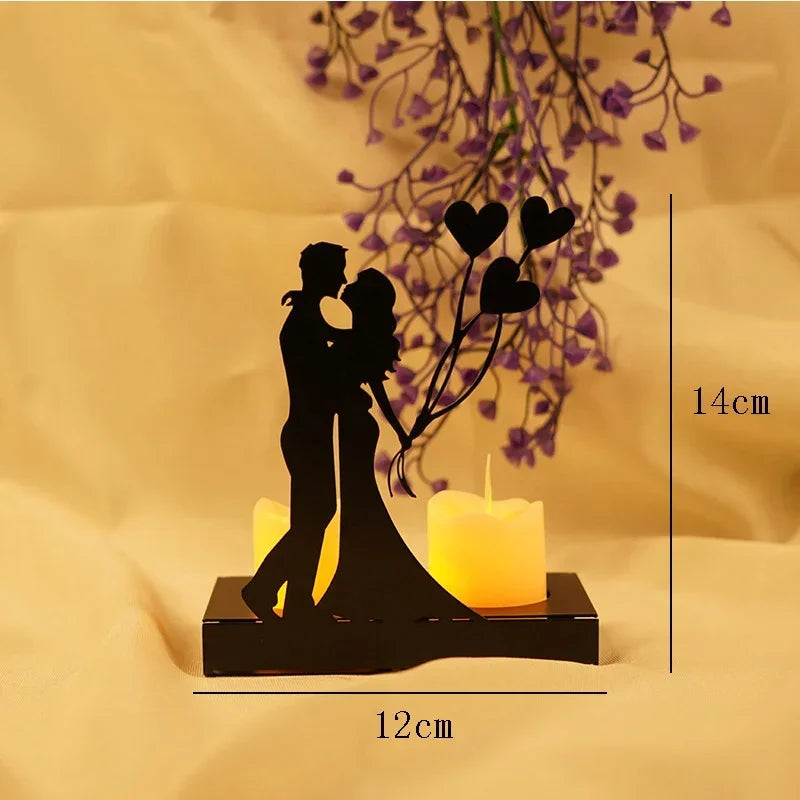 Romantic Couple Ornaments Creative Candlestick Room Decoration Accessories