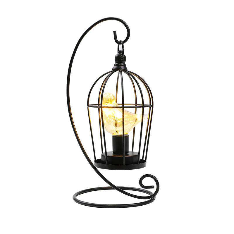 12" Tall Battery Operated Birdcage Lamp-3